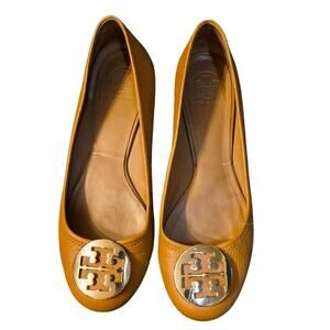 Tory Burch Brown Leather Reva Ballet Flats